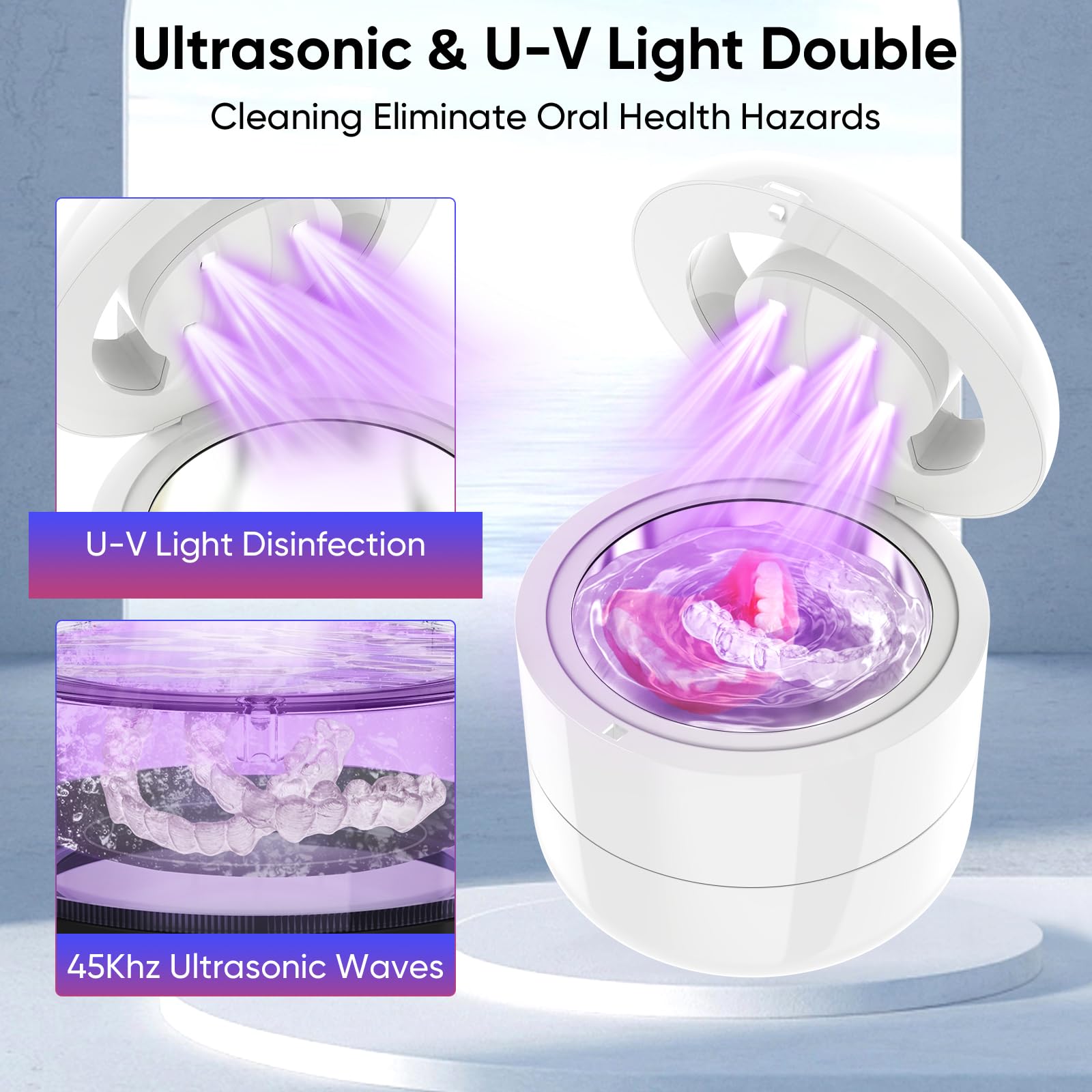 180ml tank capacity for dentures and jewelry