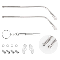 Gray metal eyeglasses replacement temple arm close-up