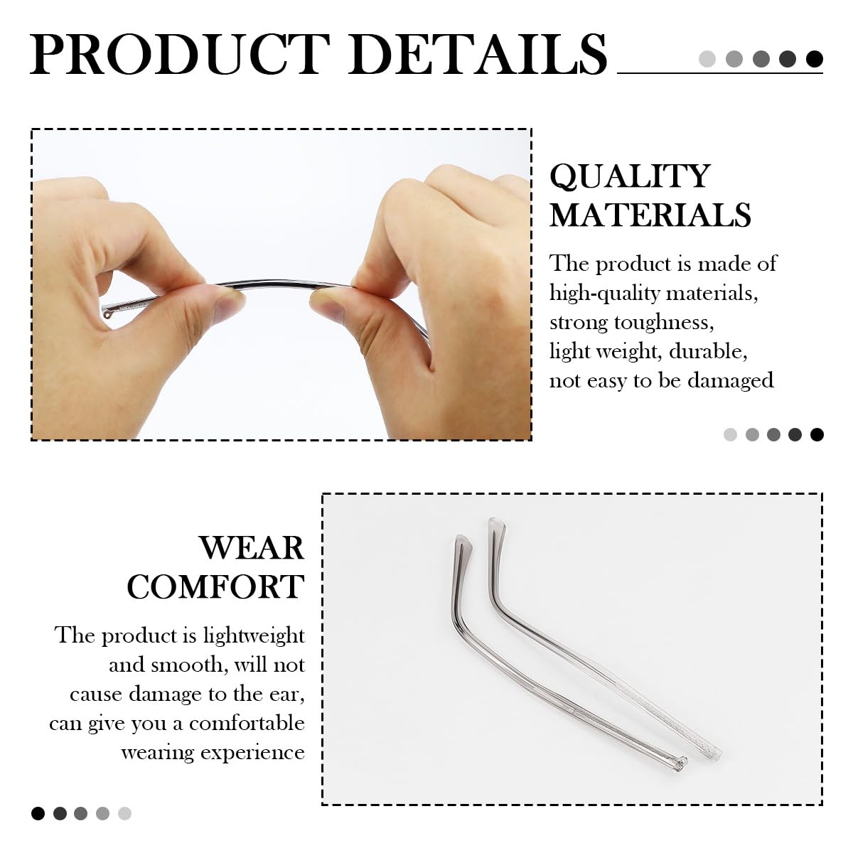 Replacement temple arm attached to a frame