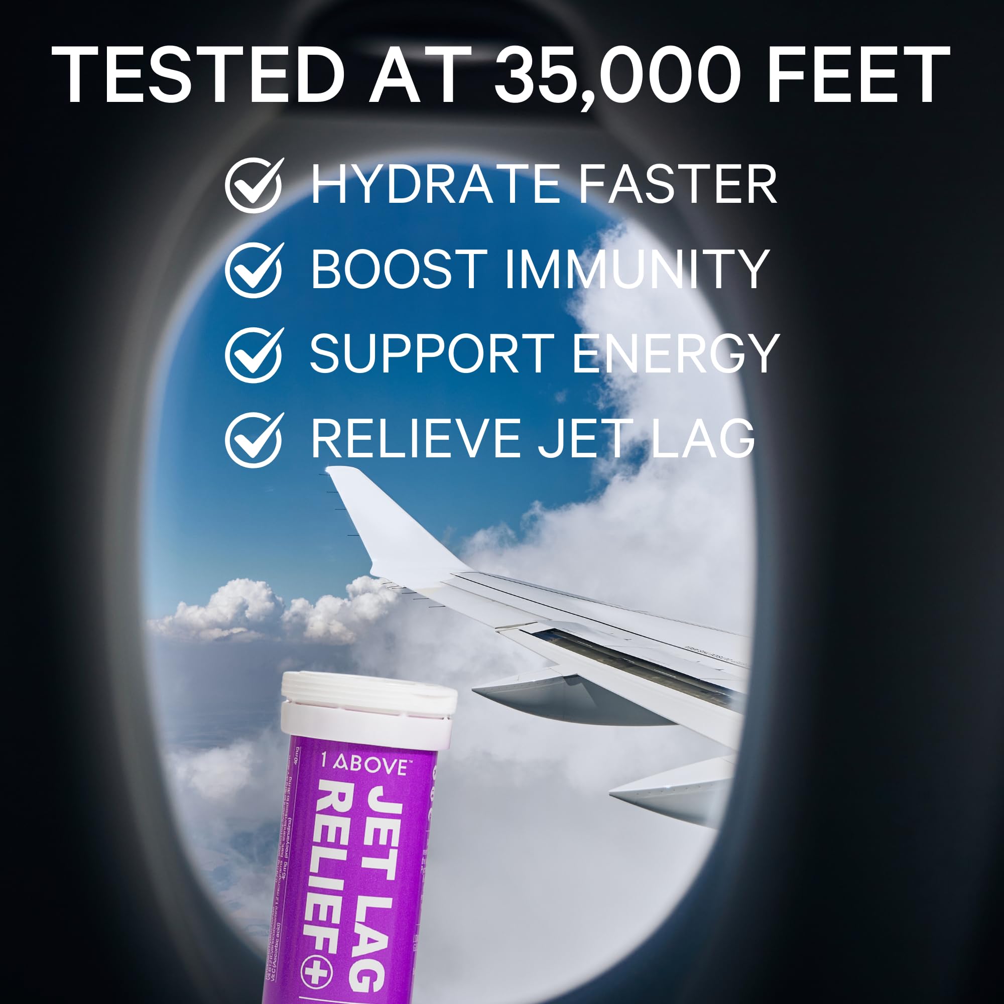 1ABOVE Travel Supplement Bottle demonstrates compact travel-friendly packaging