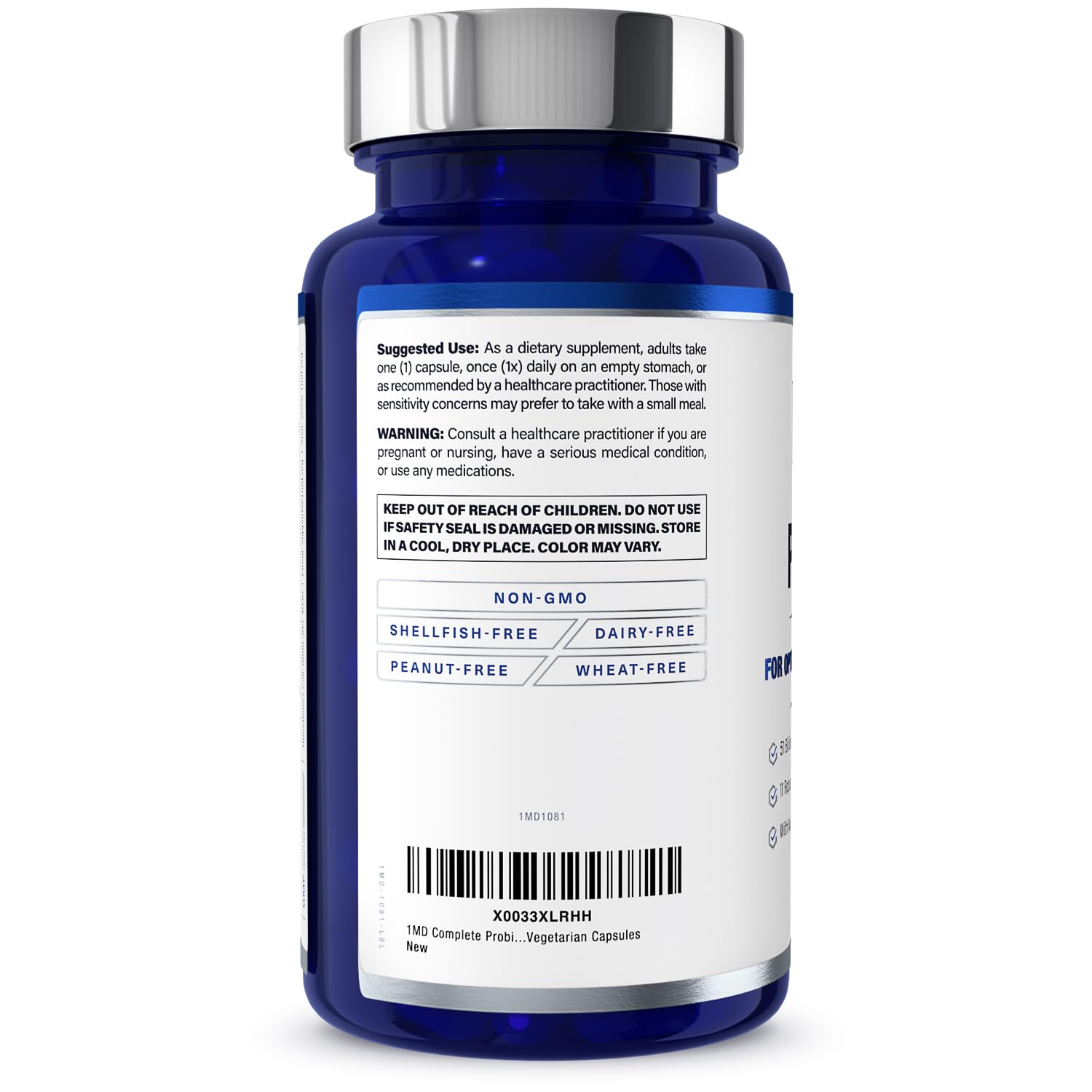 Product promoting broad digestive health support from 1MD Complete Probiotics Platinum