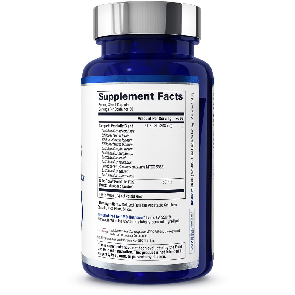 Nourishing prebiotics included with 1MD Complete Probiotics Platinum