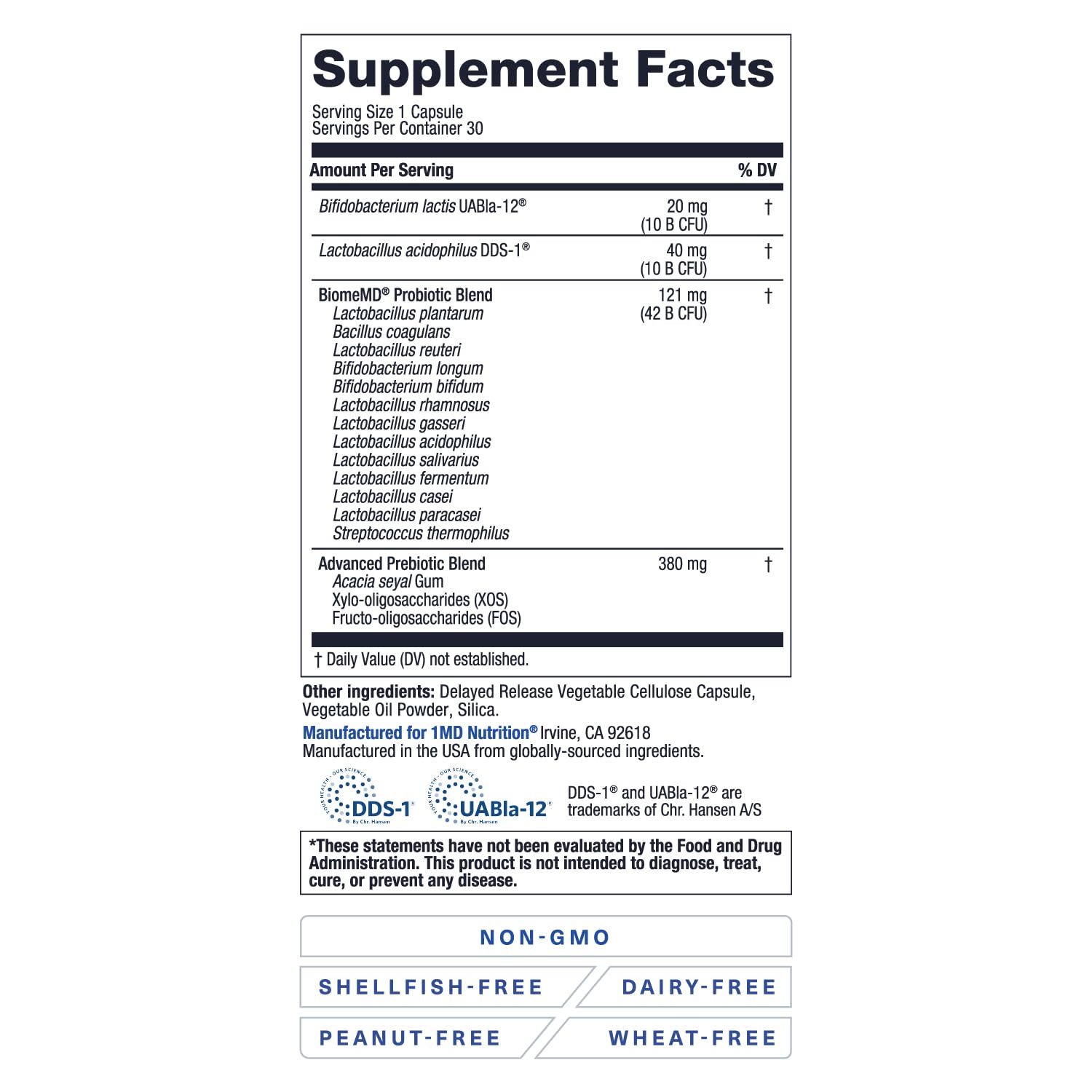 Prebiotics nourishing probiotics in BiomeMD Probiotics.