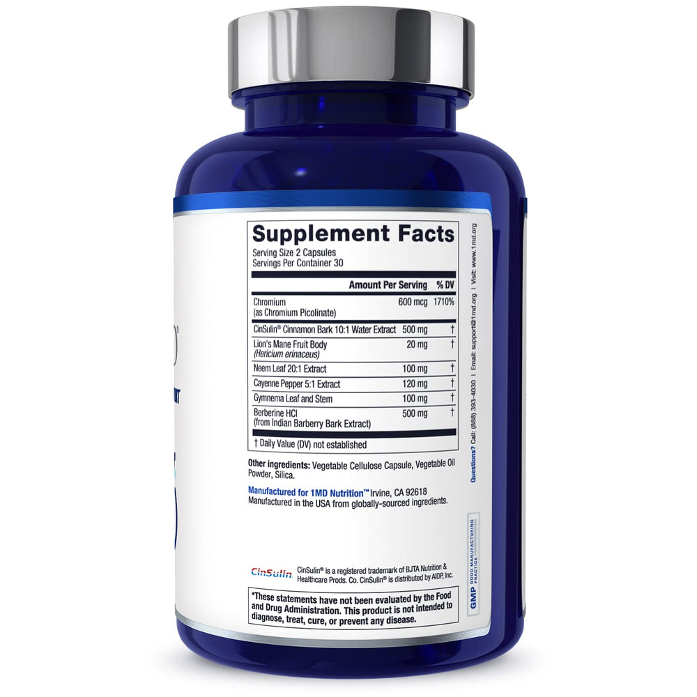 60-capsule bottle of 1MD Nutrition supplement