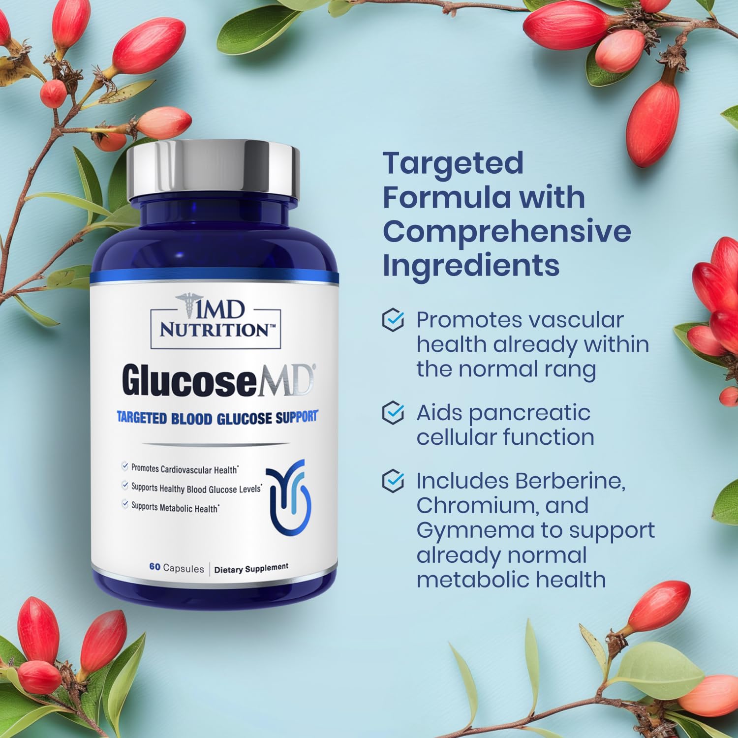 Chromium ingredient used in 1MD Nutrition formula