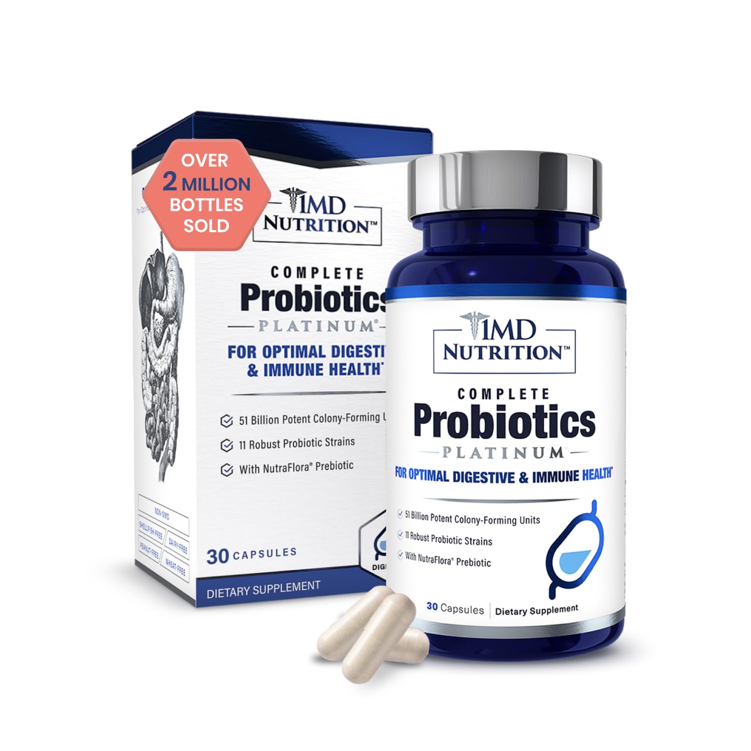 1MD Complete Probiotics Platinum bottle front view
