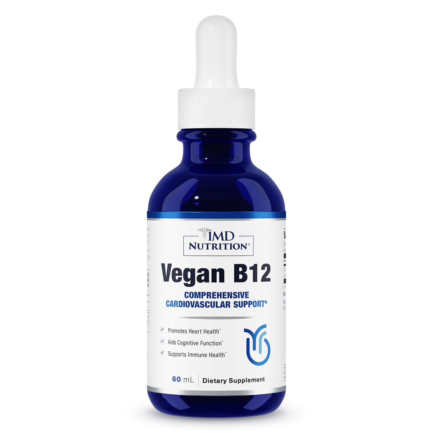 Bottle of 1MD Nutrition Vegan Vitamin B12 5000 mcg methylcobalamin supplement