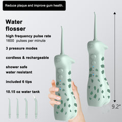 Water tank capacity of 155 ml for the kids water flosser