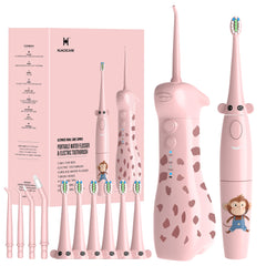 Hero image of the 2-1 Kids Oral Clean Kit featuring giraffe and monkey theme