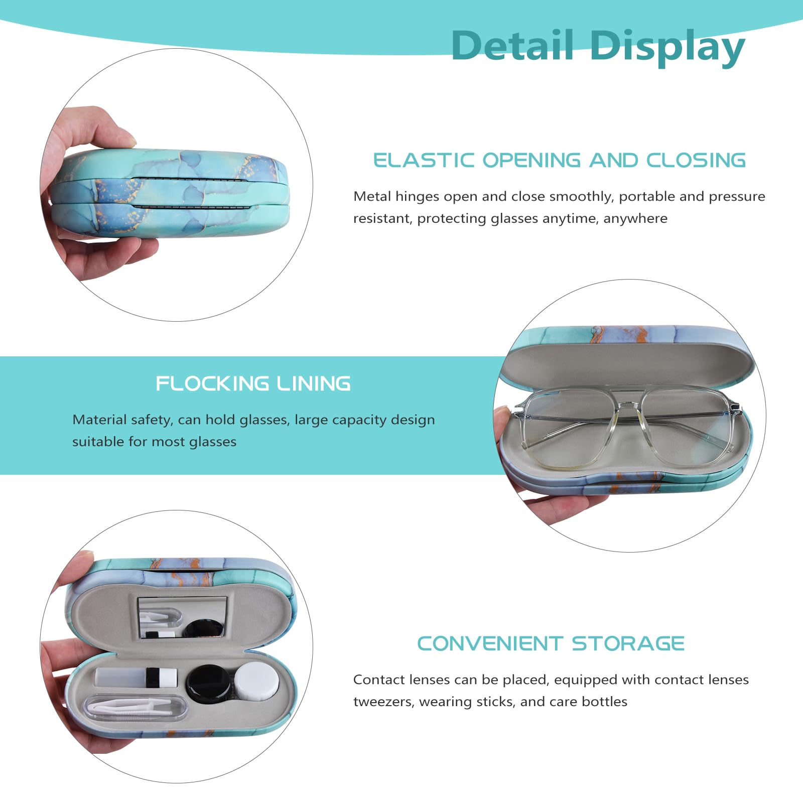 Leather exterior with soft inner lining in marble texture