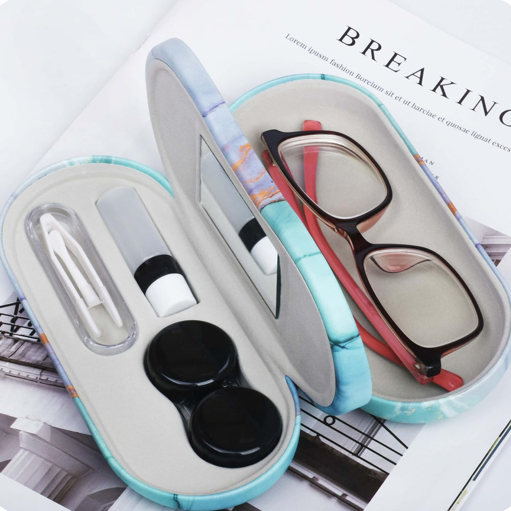 Compact travel case beside accessories