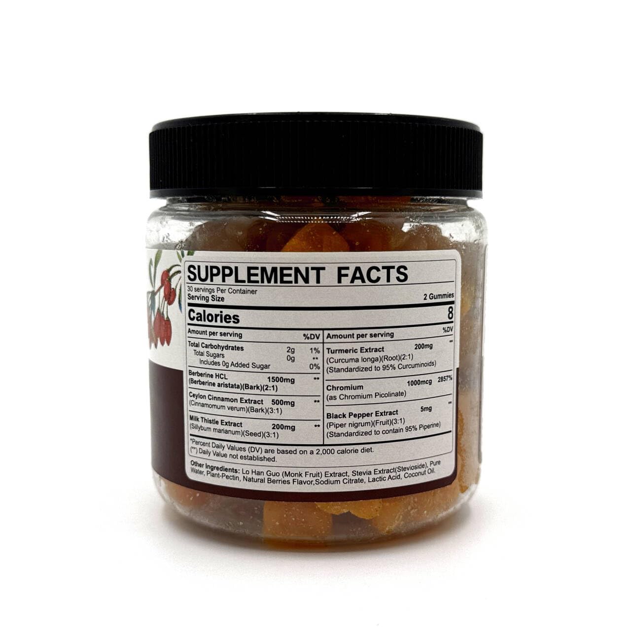 Box and bottle packaging for the sugar-free Berberine Gummies