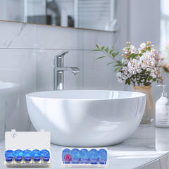 Labeled Right and Left compartments for 20 lenses each