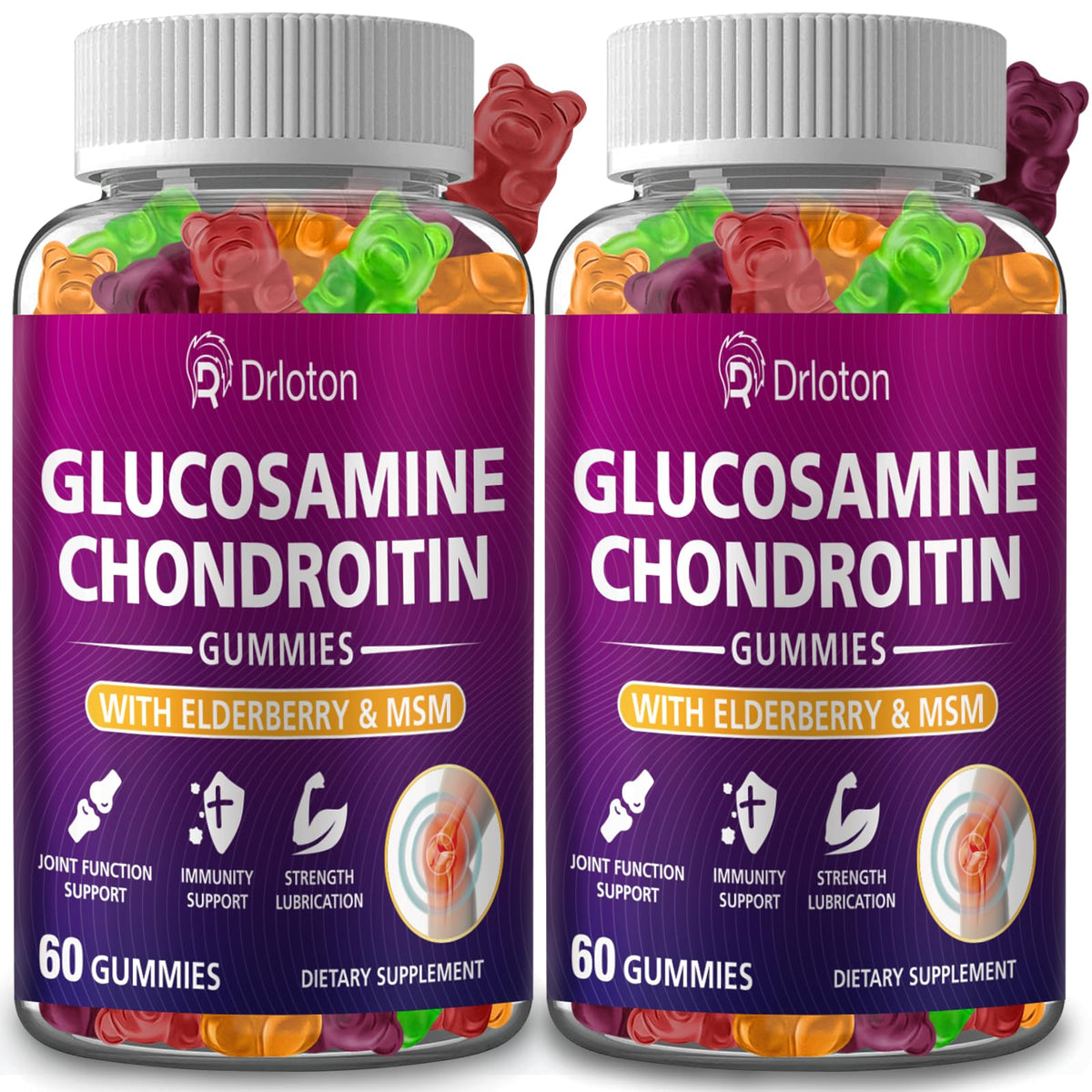 2-pack glucosamine chondroitin gummies 3000mg 120 count