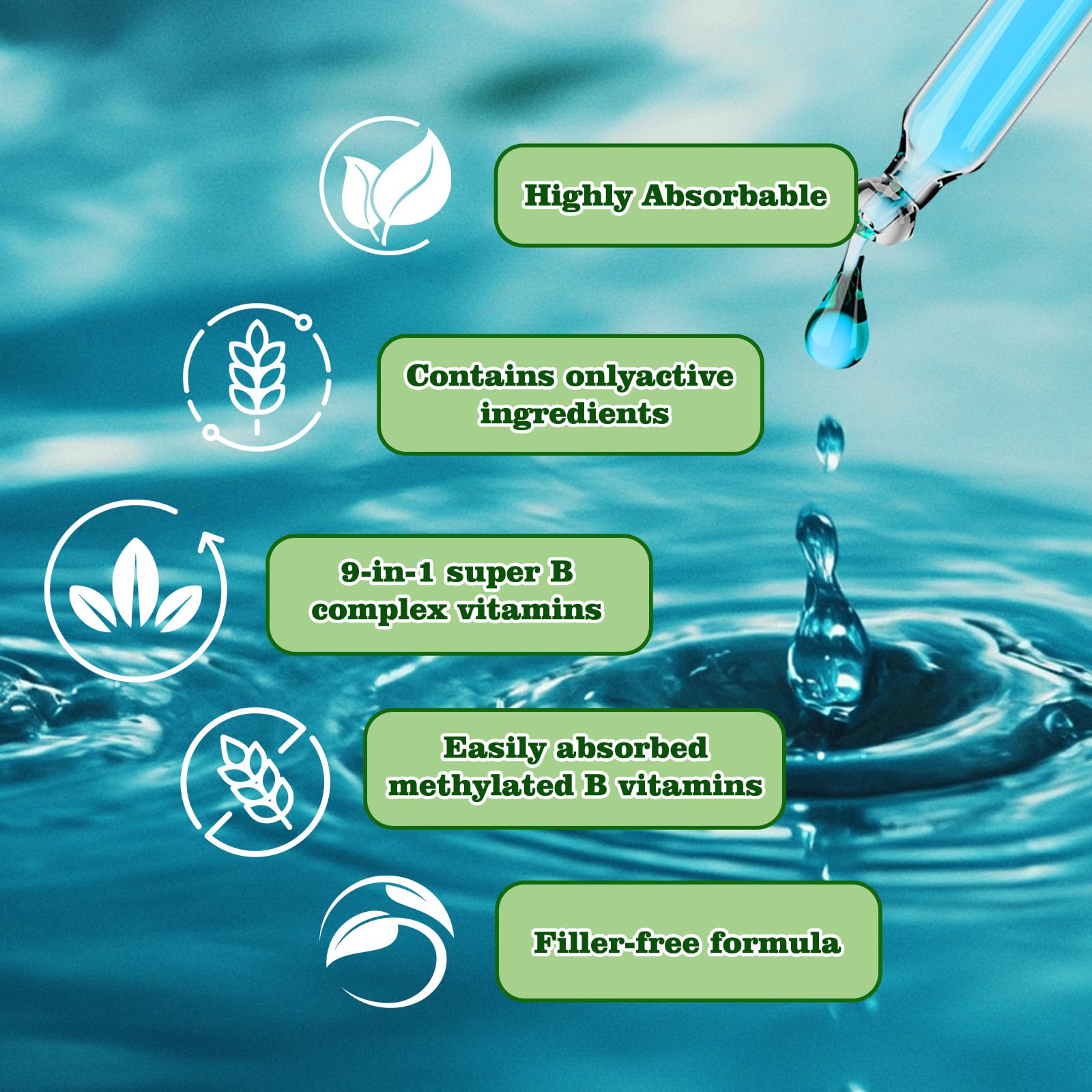 Ingredients panel showing B vitamins and methyl forms