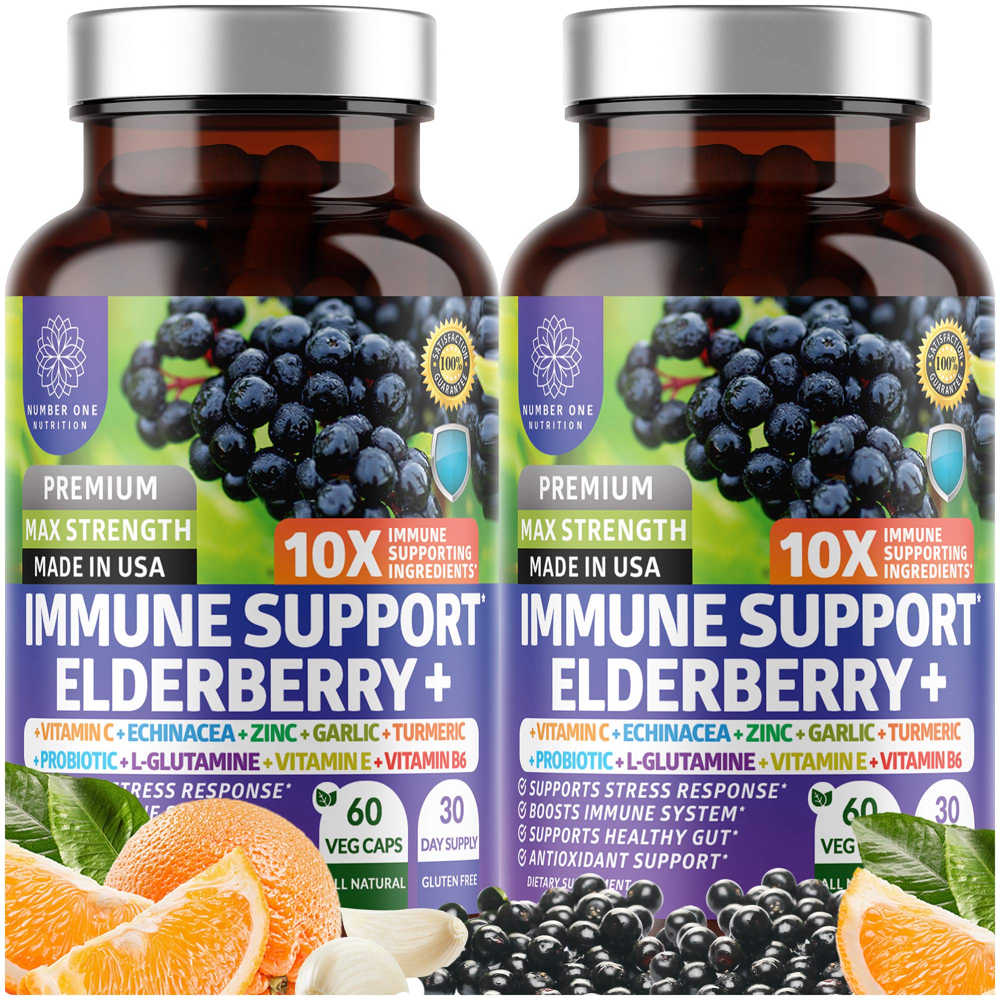 Front of 2-pack N1N Premium Immune Support bottle packaging
