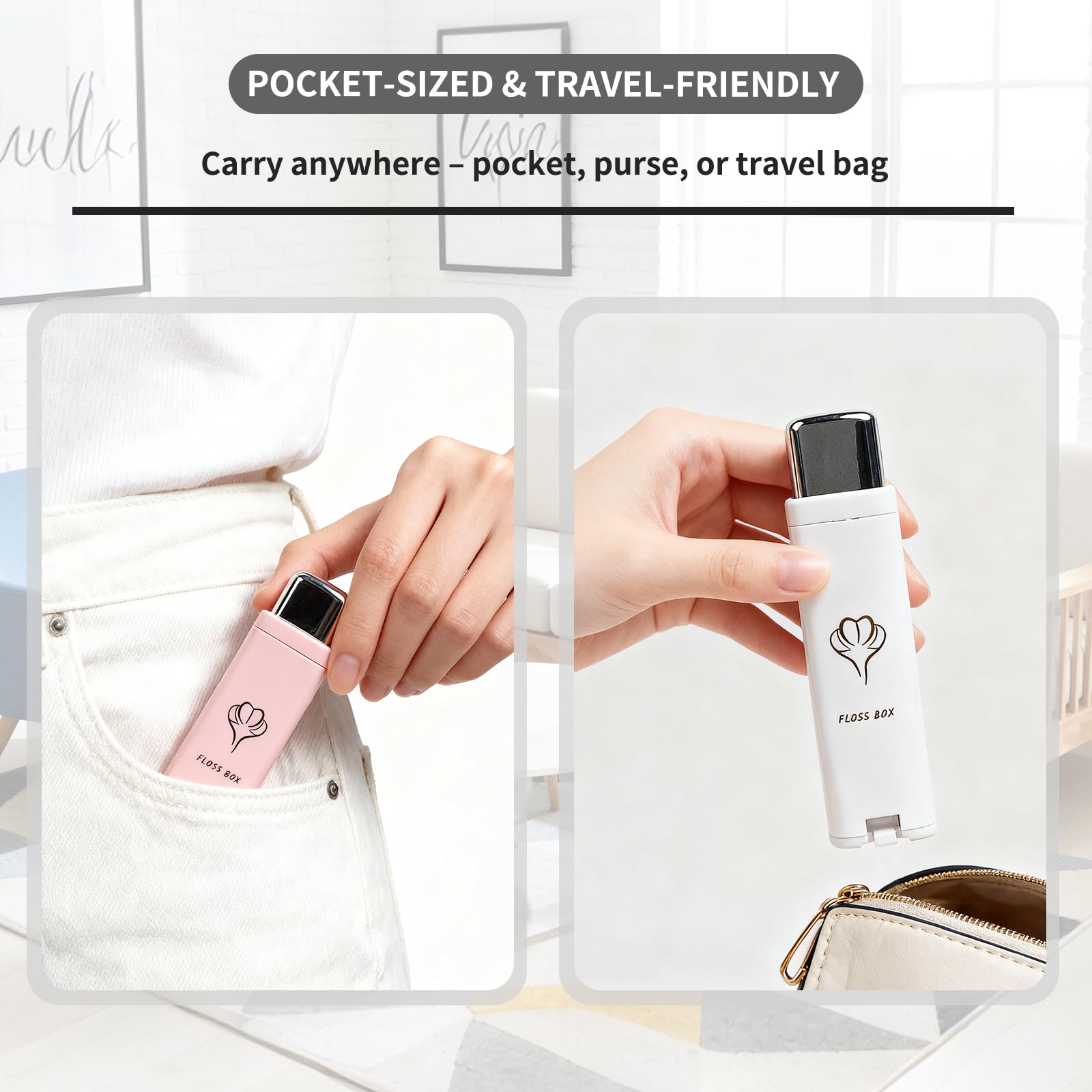 Set of three floss boxes with 150 picks