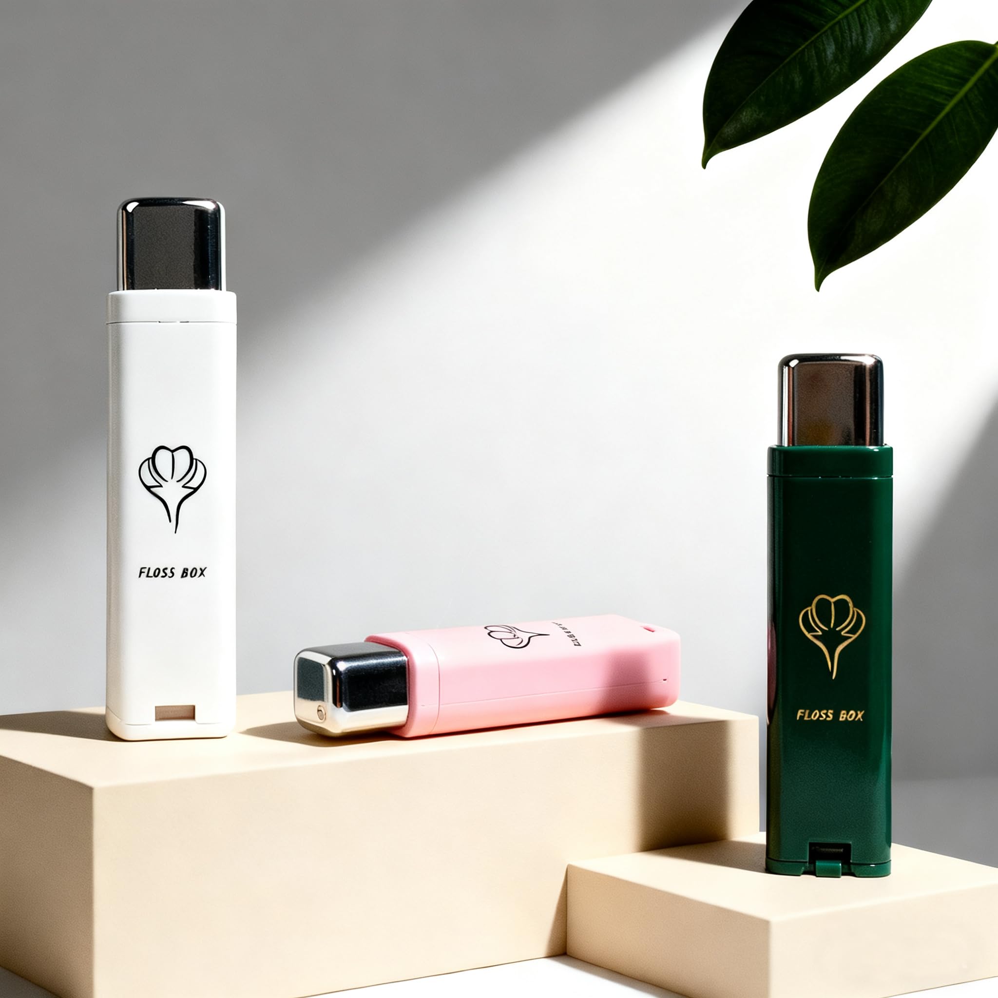 Travel-friendly dental hygiene kit with white & pink dispenser