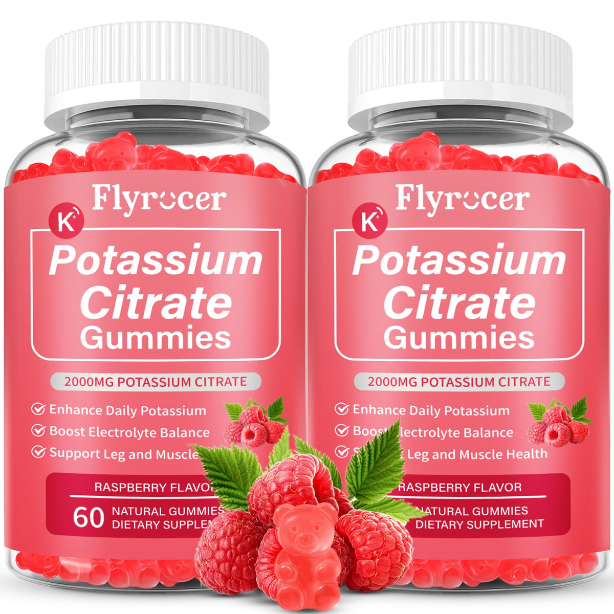 Two-pack potassium citrate gummies for adults