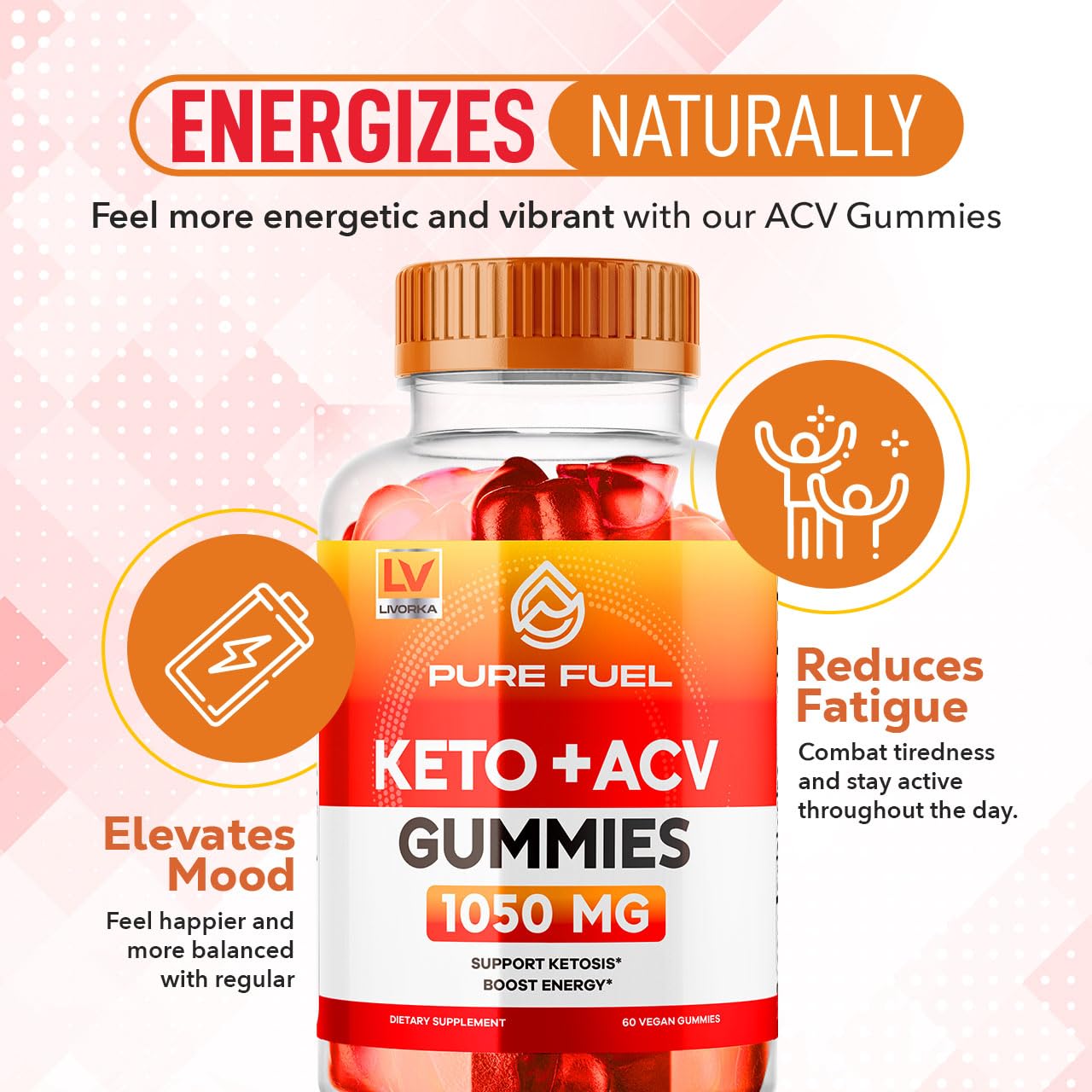Two-pack Pure Fuel Keto Gummies back packaging