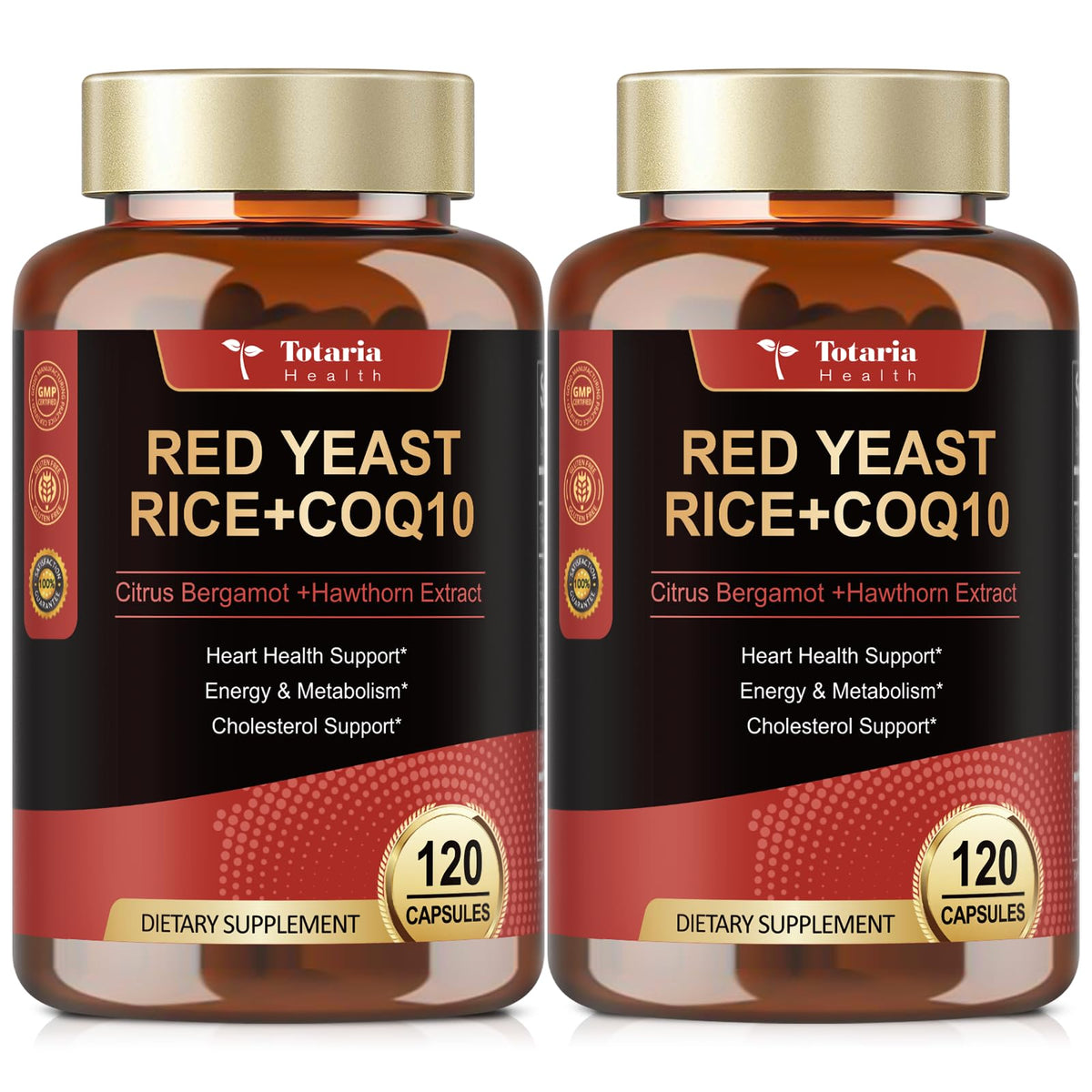 2-pack front view of Red Yeast Rice with CoQ10 supplement