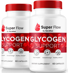 Two-pack packaging of Super Flow Glycogen with Glycogen Support Capsules