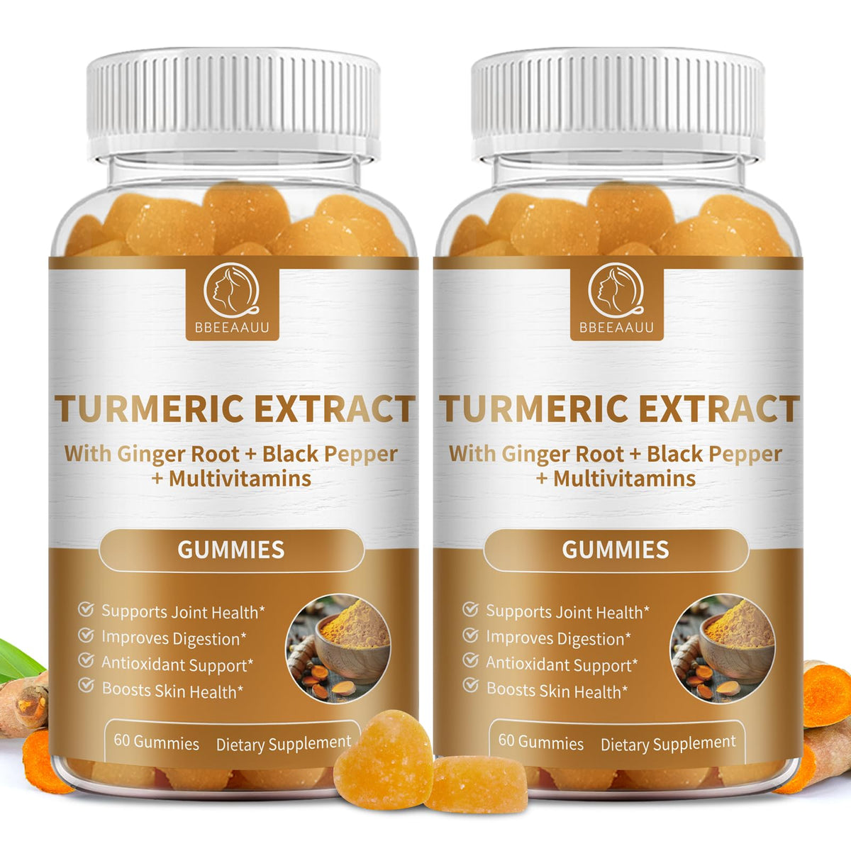 2 pack raspberry turmeric curcumin gummies front