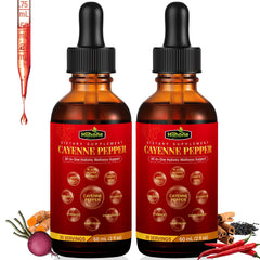 Box and bottle of (2 Packs) 10-in-1 Cayenne Pepper Drops - 4 FL Oz