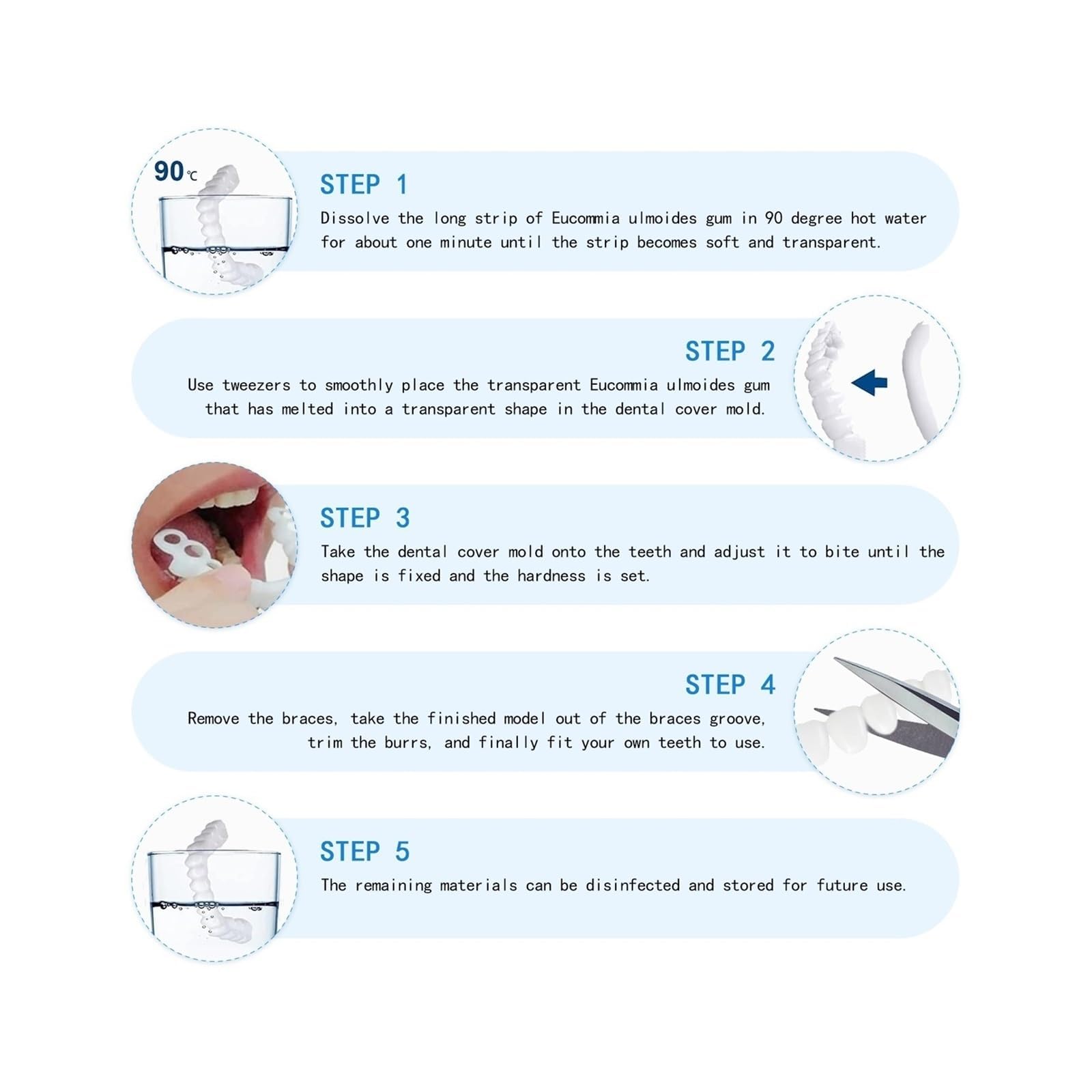 Before and after display of temporary whitening effect