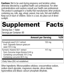 Product image: 2 Set- Turmeric Forte bottle back/label