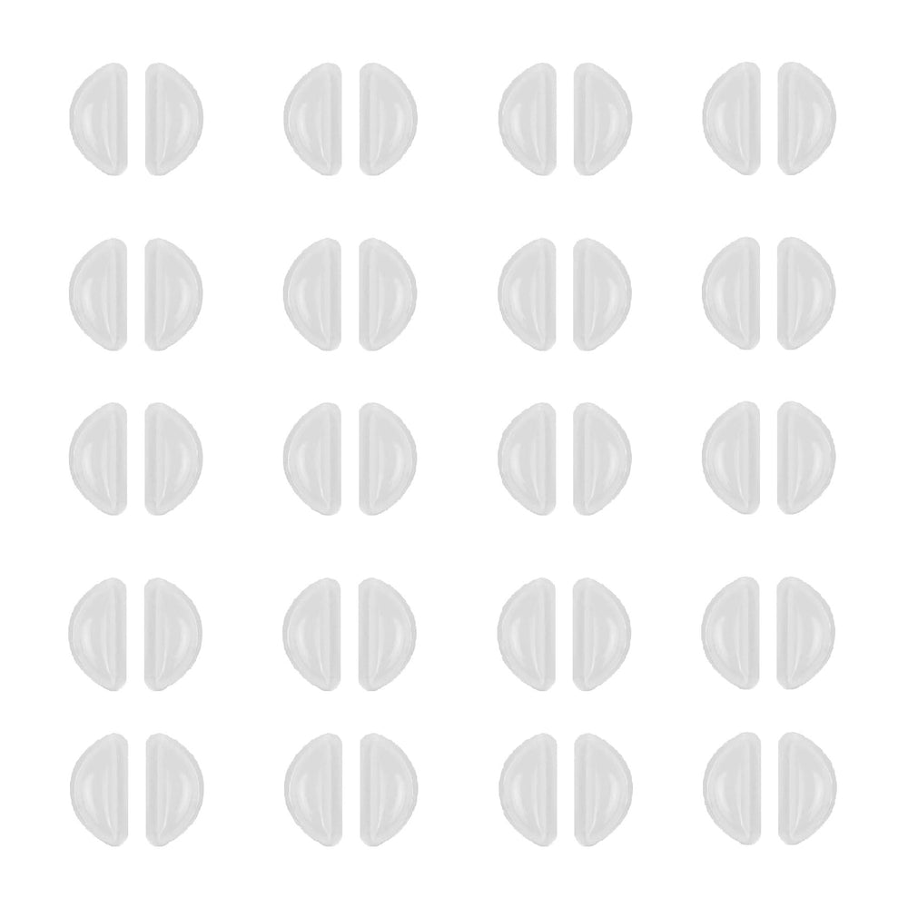 Set of 20 pairs of clear adhesive silicone eyeglass nose pads