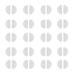 Set of 20 pairs of clear adhesive silicone eyeglass nose pads