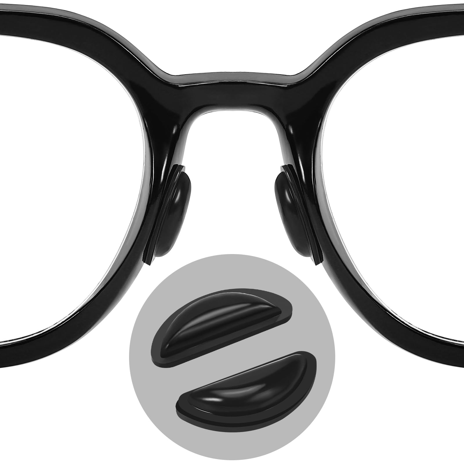 Set of 20 black eyeglass nose pads