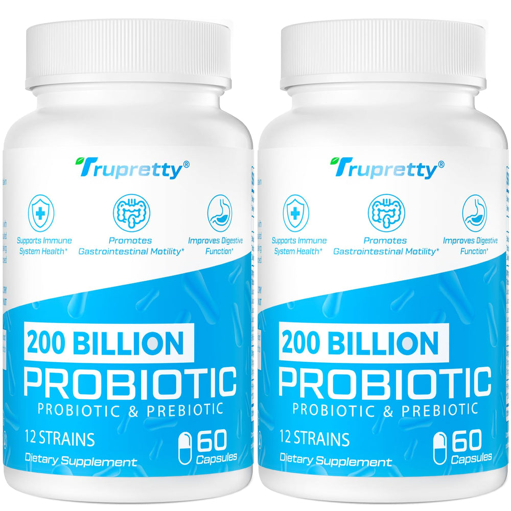 Hero image of 200 Billion CFUs probiotic bottle with 12 strains and 3 organic prebiotics