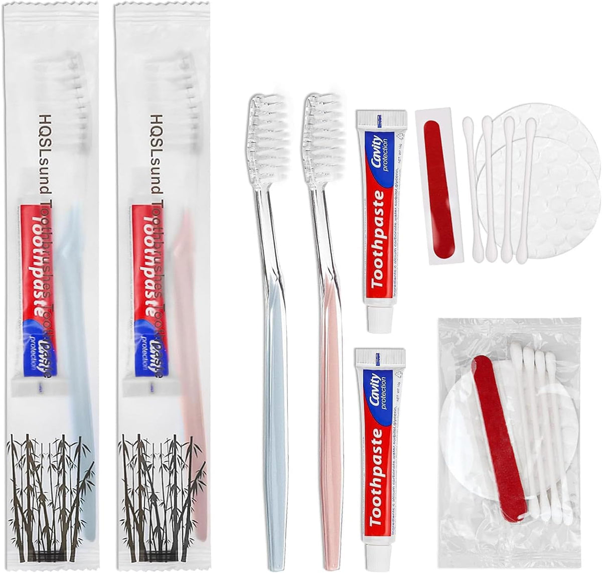 Bulk 200-pack disposable toothbrushes in packaging