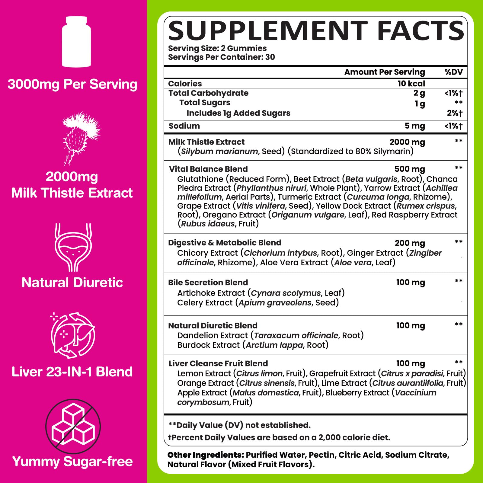 Close-up of 2000 mg milk thistle extract label
