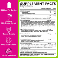 Close-up of 2000 mg milk thistle extract label