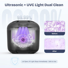 Close-up of 45kHz ultrasonic cleaning action