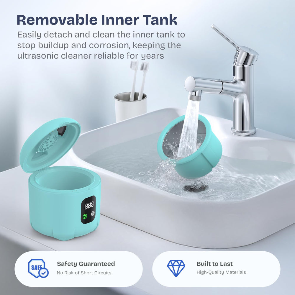 Blue Ultrasonic Retainer Cleaner built-in drying fan