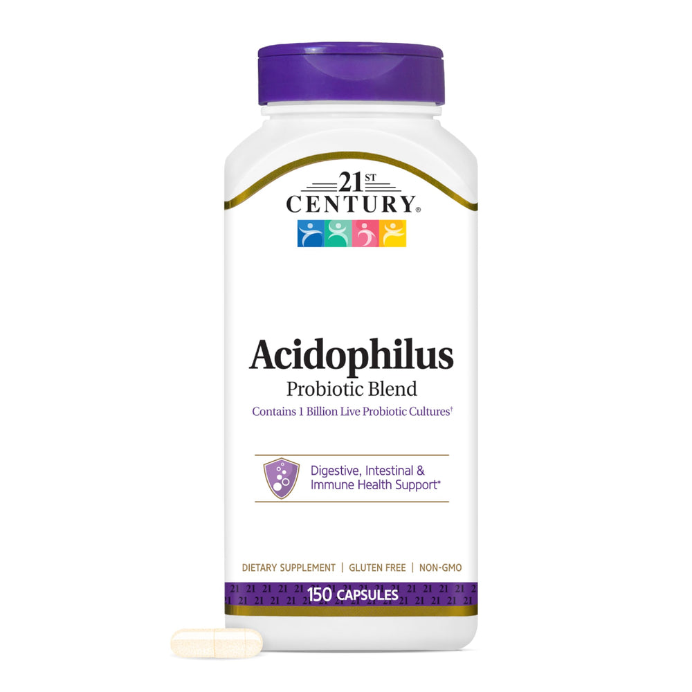 Bottle of 21st Century Acidophilus Probiotic Blend Capsules 150 Count