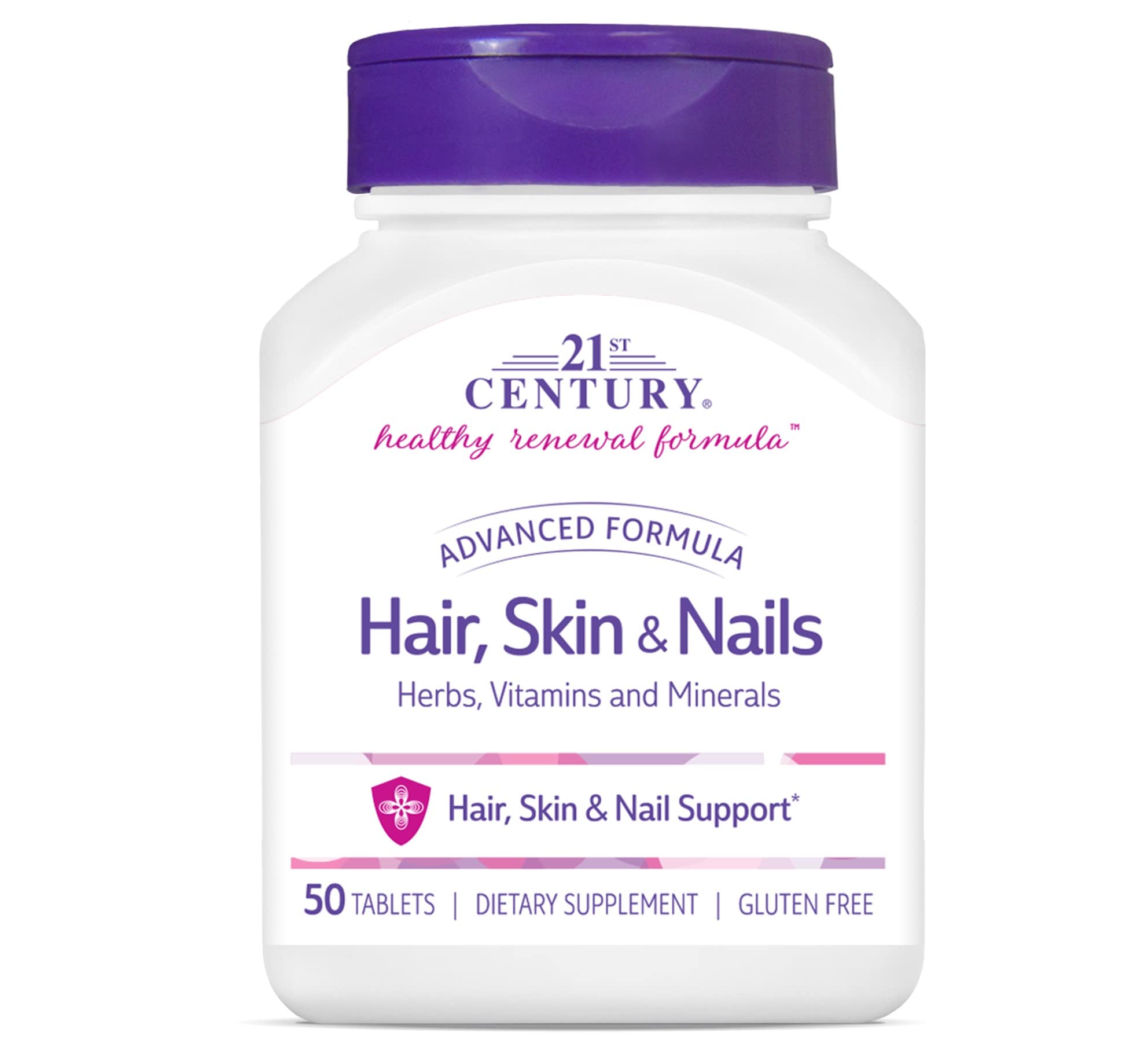 Bottle of 21st Century Hair Skin Nails Caplets - 50 Count