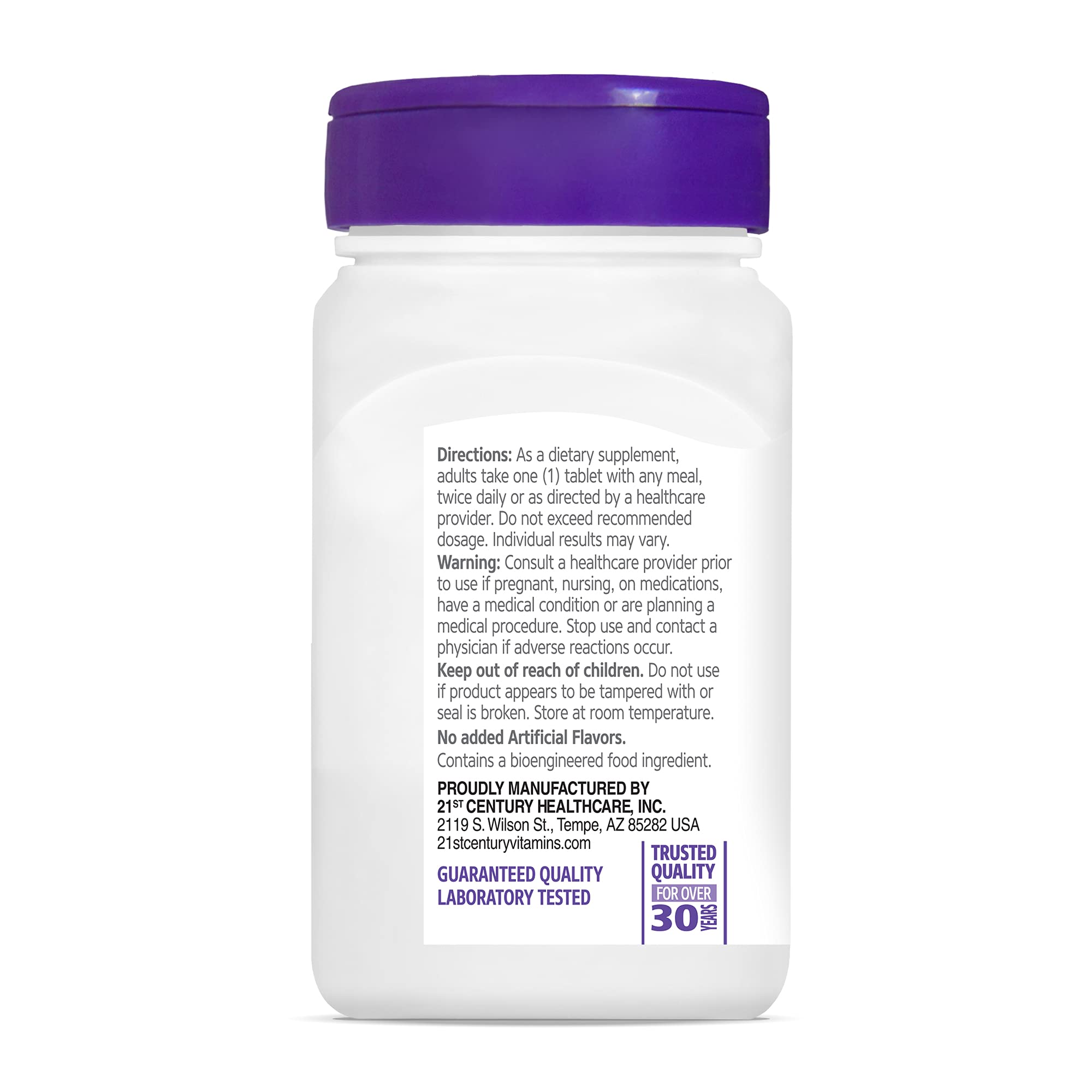 Front view of bottle with cap