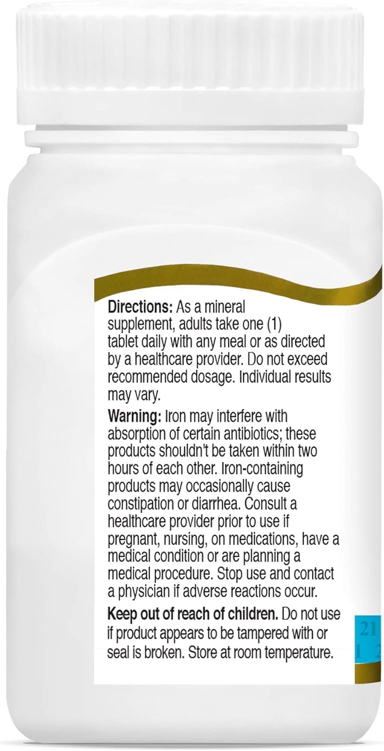 Close-up of individual iron tablets