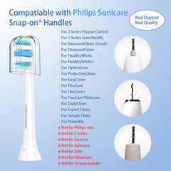 Close-up of densely packed bristles on Sonicare replacement head