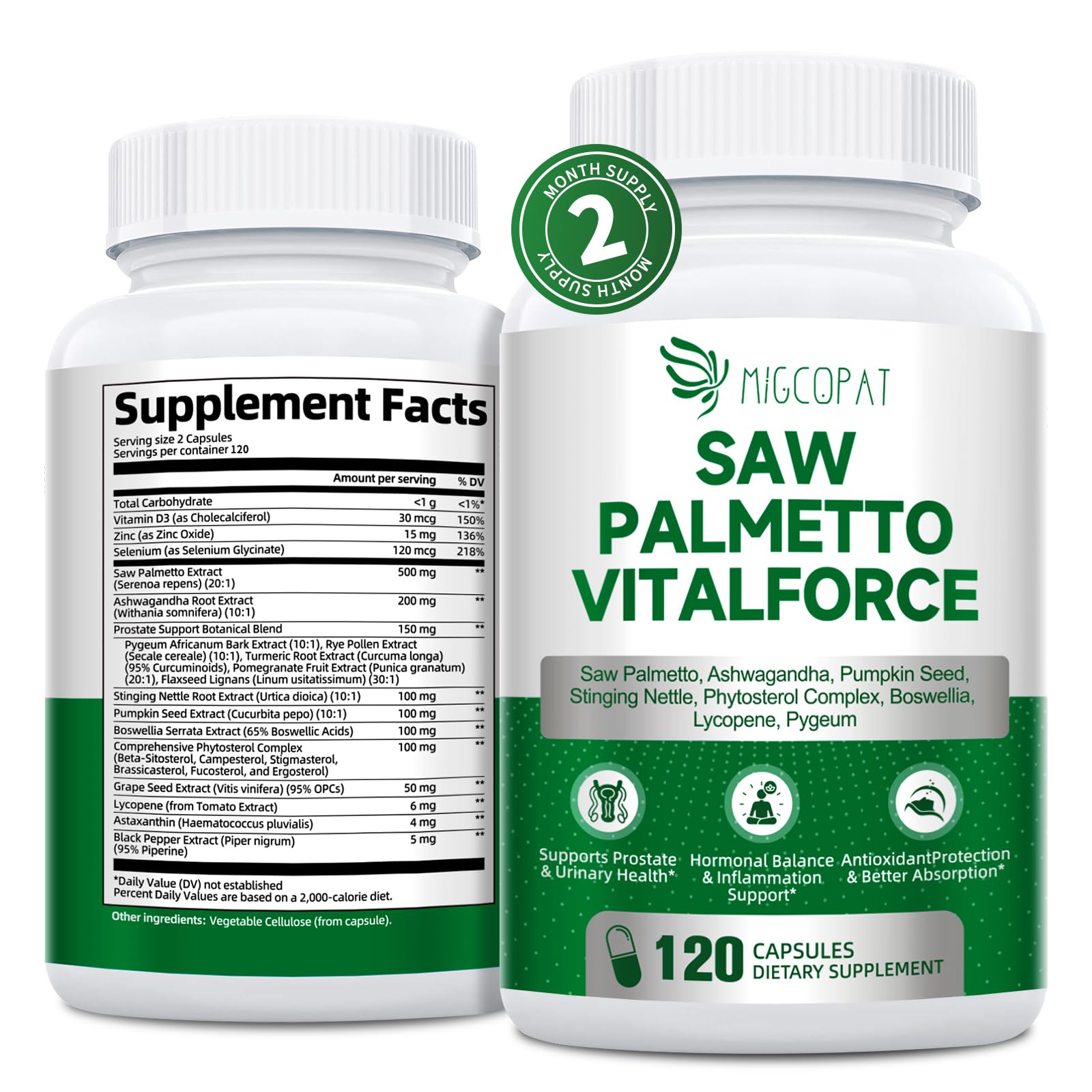 Product packaging front - 23-in-1 Saw Palmetto for Men 120 capsules