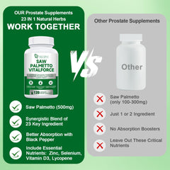 Inset of natural ingredients: Ashwagandha, Pygeum, Rye Pollen, & more