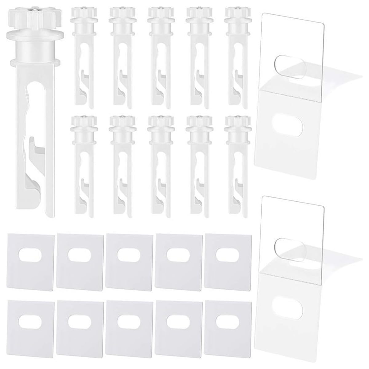 24-pack vertical blinds repair kit with 12 adhesive tabs and 12 stem clips
