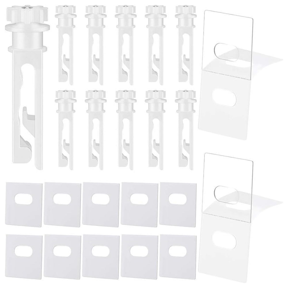 24-pack vertical blinds repair kit with 12 adhesive tabs and 12 stem clips