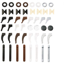 24-pair eyeglass retainer set with six shapes and multiple colors