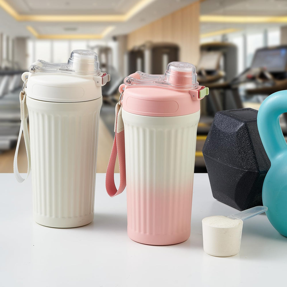 Double-wall insulated stainless steel shaker bottle